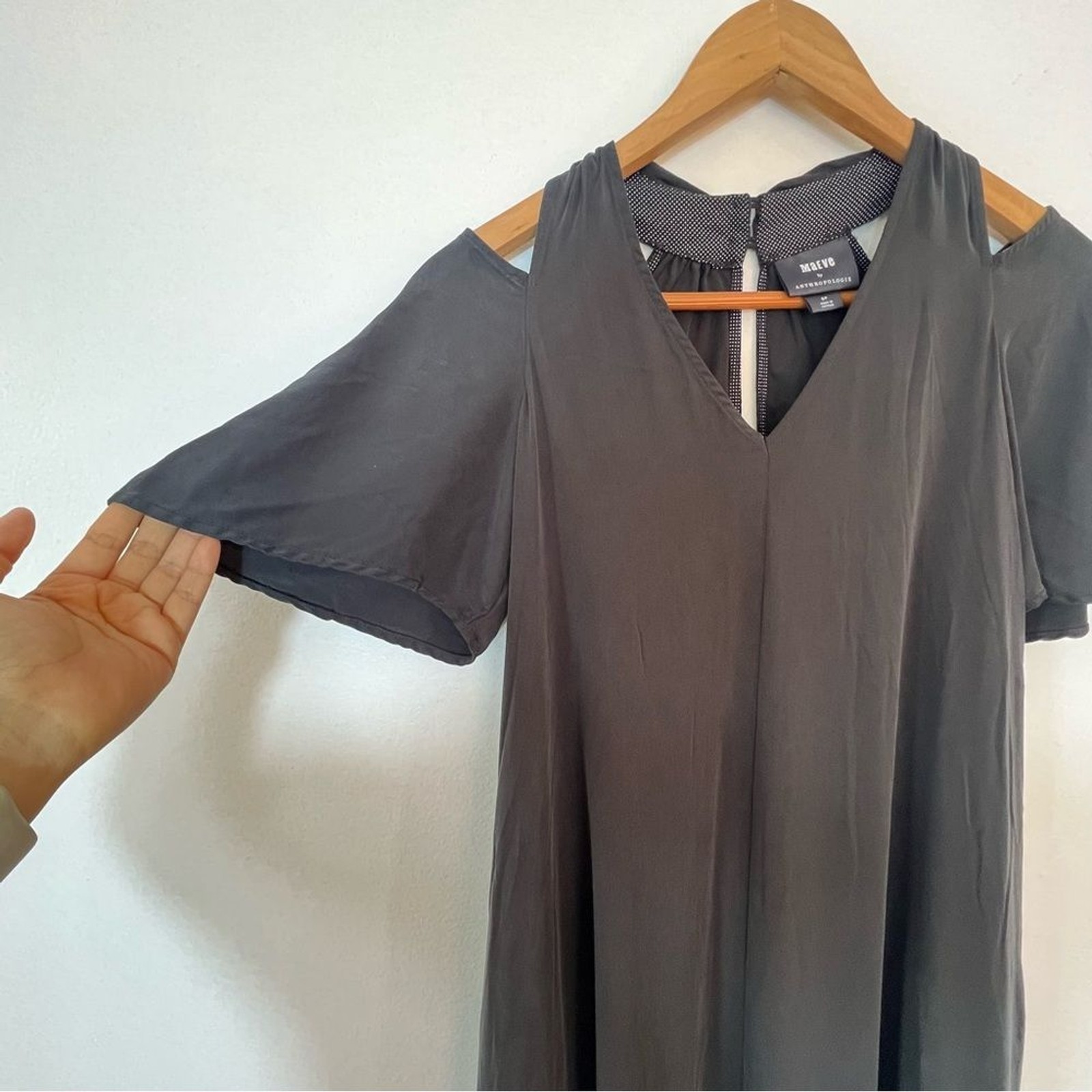 Anthropologie Maeve Georgina Streamlined Silhouette Pockets Midi Dress Sz S