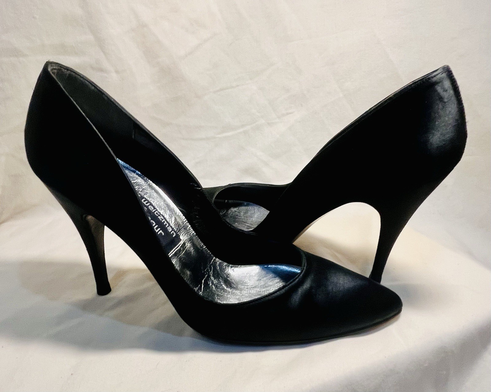 STUART WEITZMAN for Mr. Seymour | Satin Black Stilettos | Collector’s Vintage