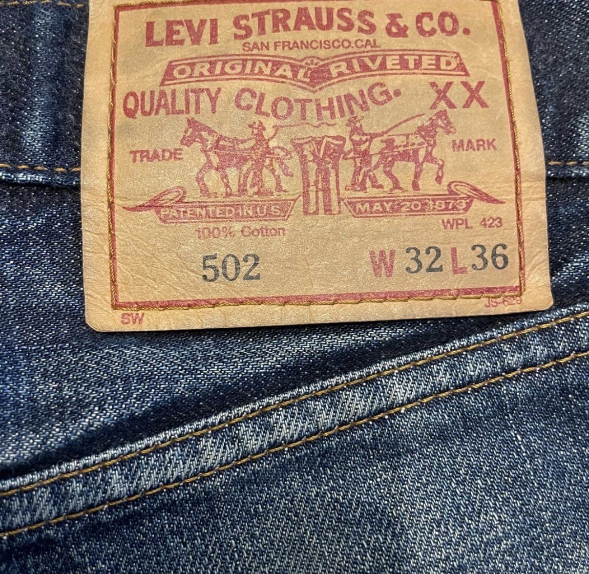 Levi’s 502XX Vintage Selvedge Grunge Wash Made in Japan Jeans W32 L36 Indigo