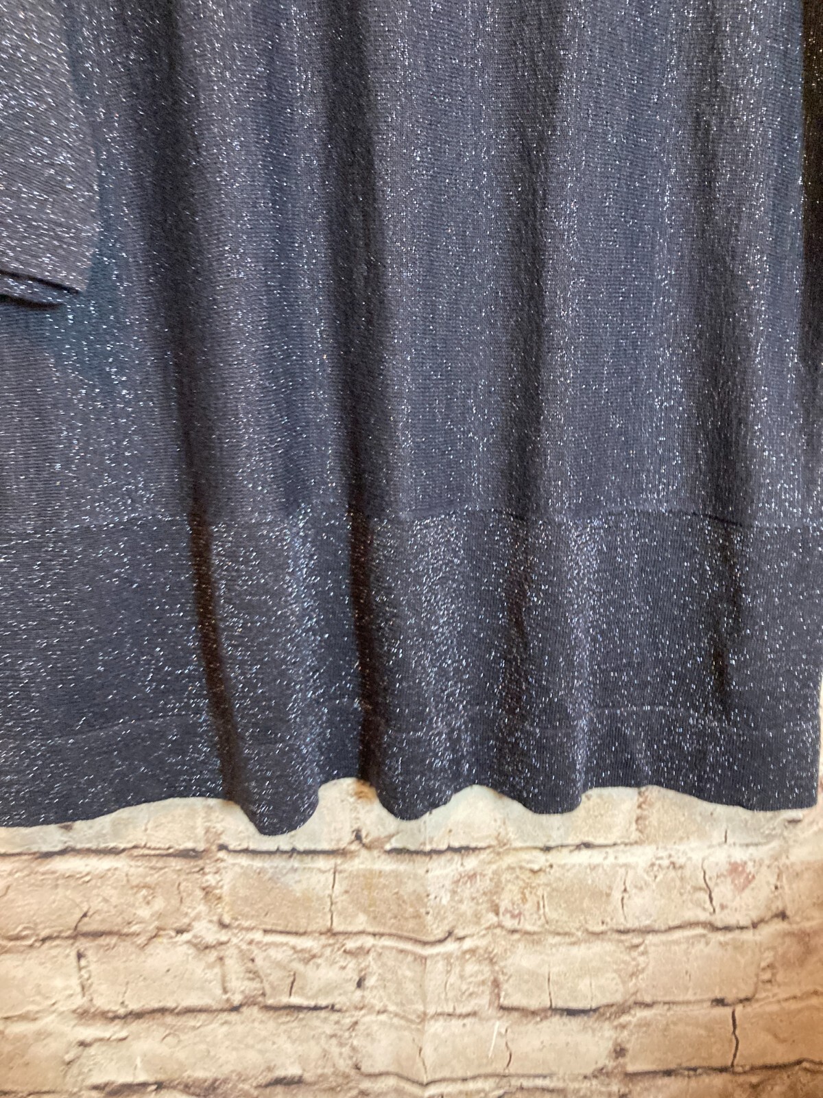 Soft Surroundings Tunic Top Womens Large Midnight Blue Glitter Sparkles Shimmer