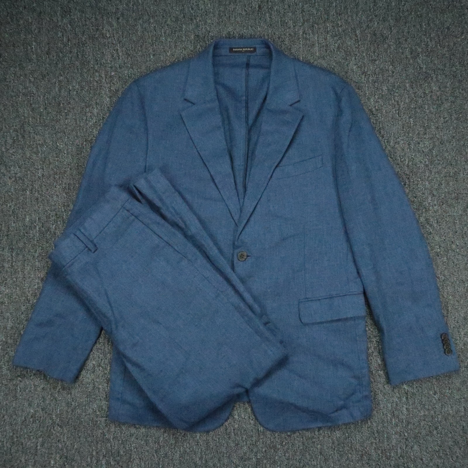 Banana Republic Suit Mens 42R Herringbone Tailored Fit Linen Blend Blazer Pants