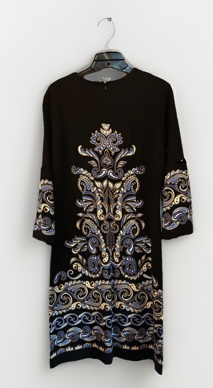 J. Mclaughlin Kinsley Bell Sleeve Black Neo Turkessa Sz M