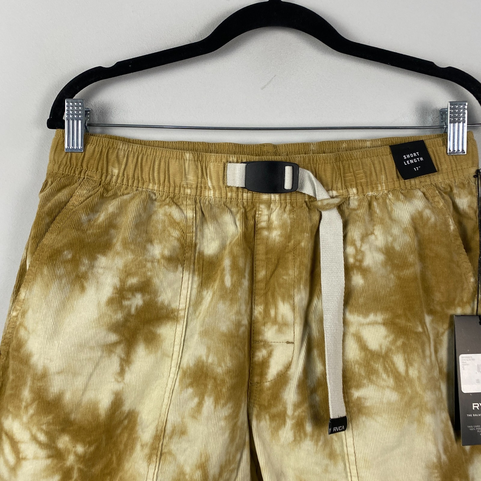 RVCA All-Time Collection Corduroy Shorts Mens Small Civic Bleached Tan Belted