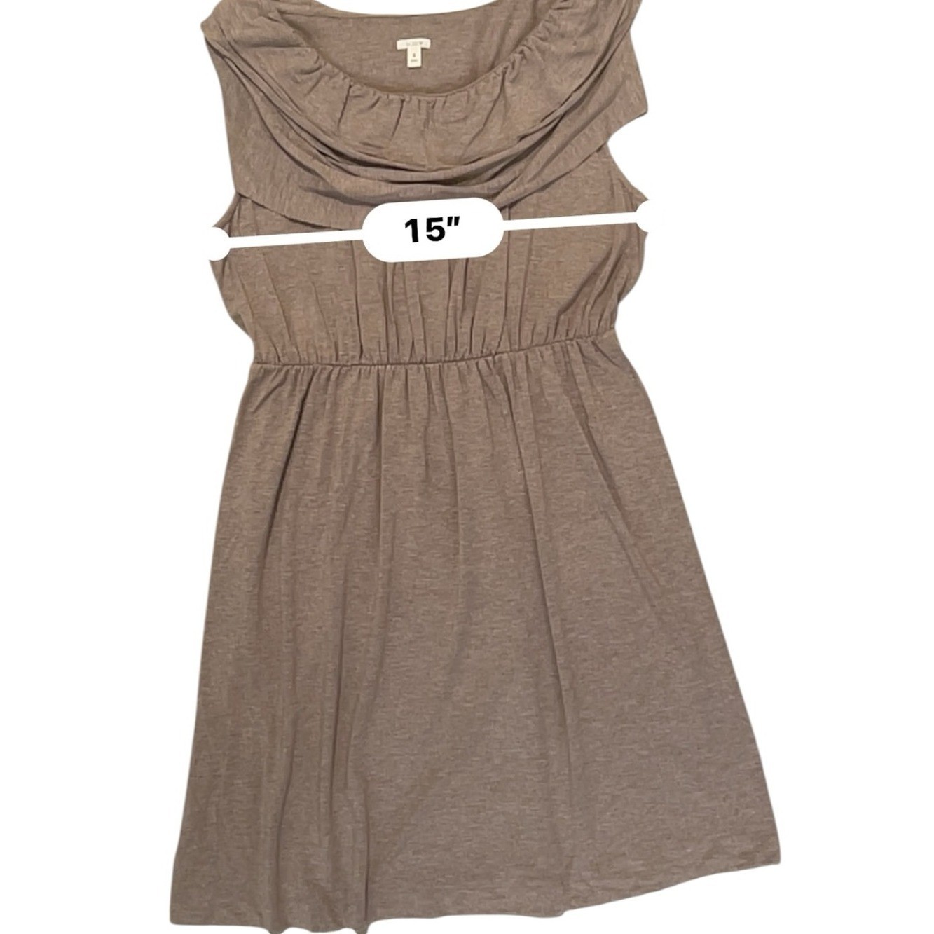 J. Crew Taupe Sleeveless Cowl-Neck Casual Dress