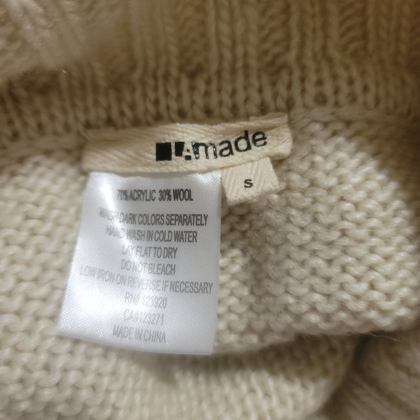 Sweater Poncho Cream Size Small Wool Boho Western Southwest Oversized LA Made