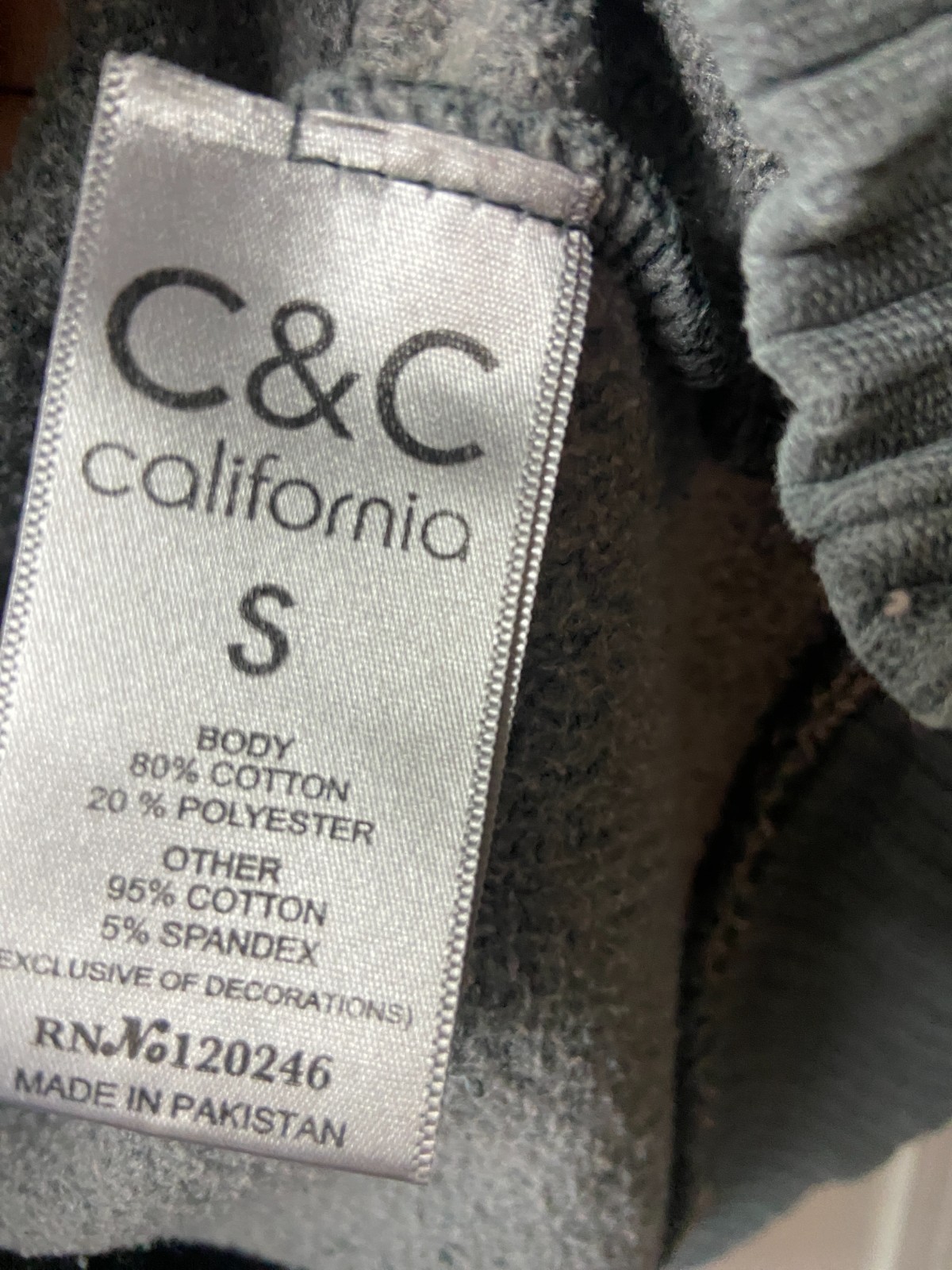 C&C California Longe Sleeve Quarter Zip Sweatshirt Gray Collar Activewear Small