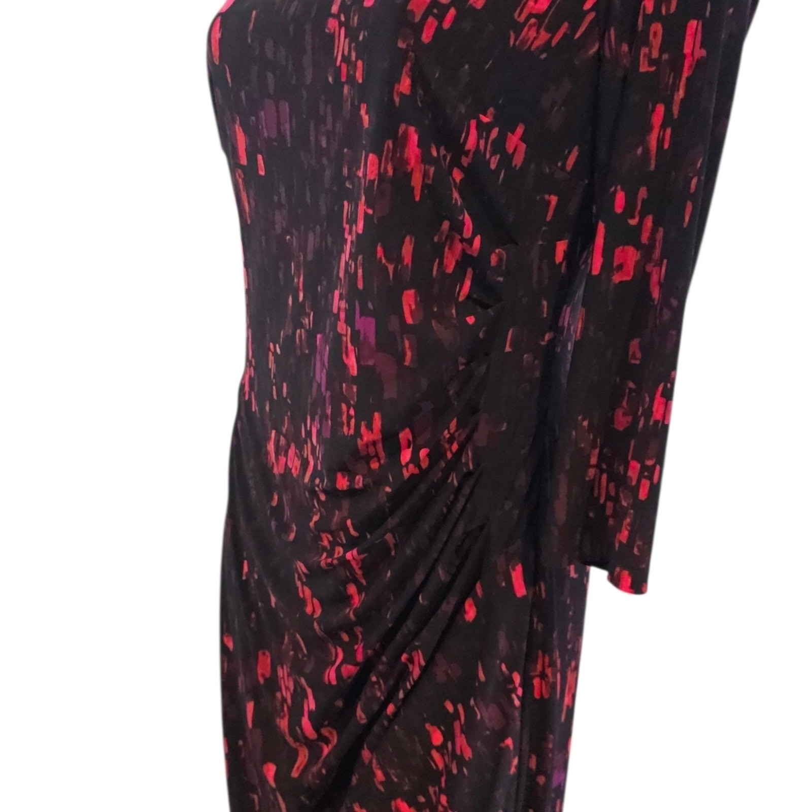 Chaps By Ralph Lauren Size L Sheath Dress Red Black Pink