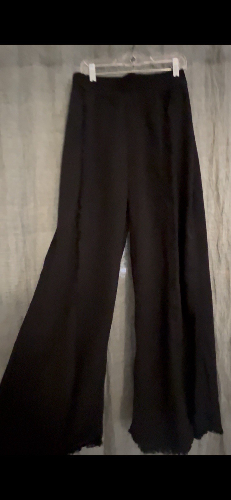 Wearables wide legged Hippie Style W/ Frayed Design On Legs & Hem. large so Soft