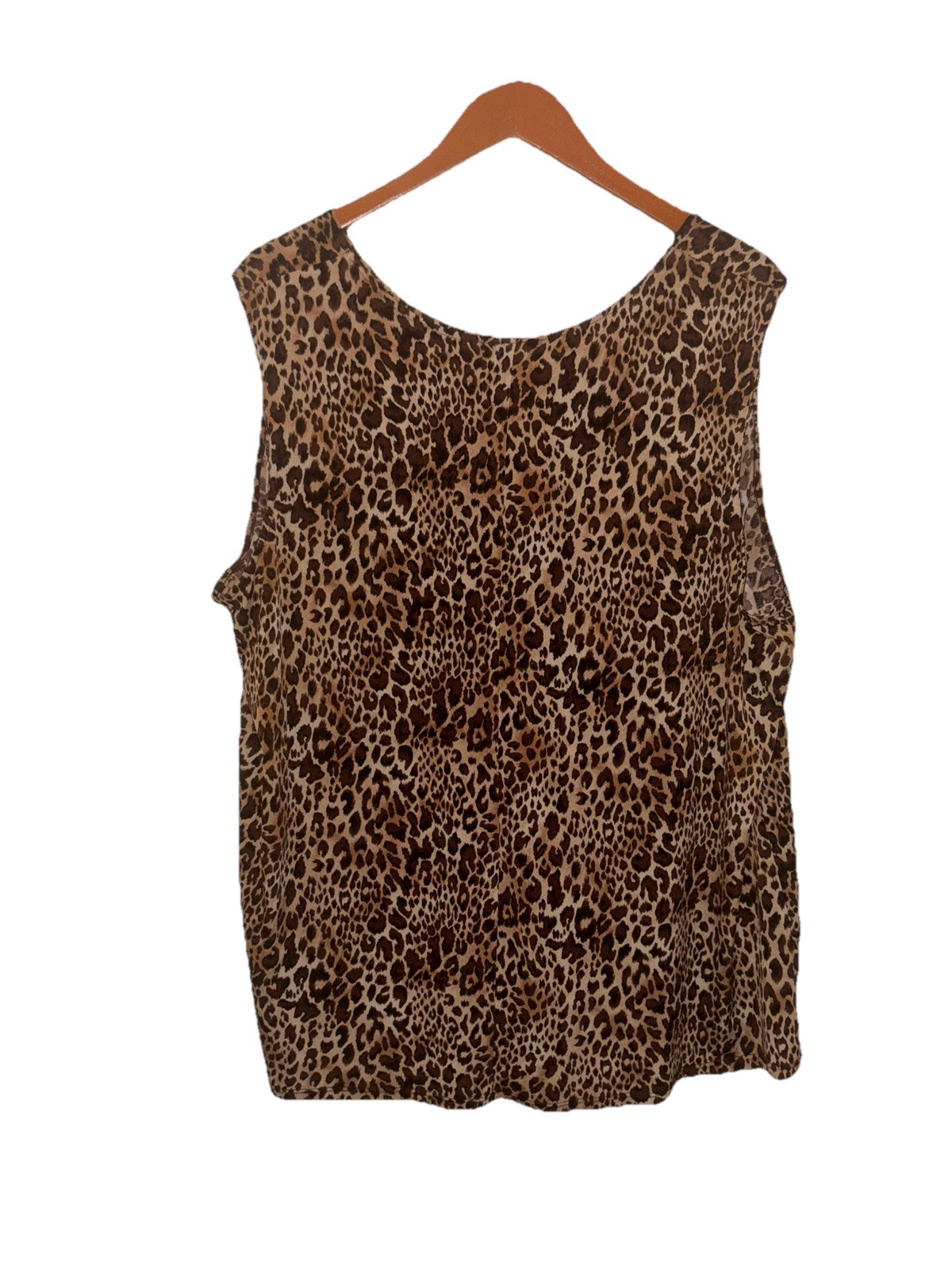 Catherines Black Label Top Womens 22/24 Cheetah Leopard Print Top