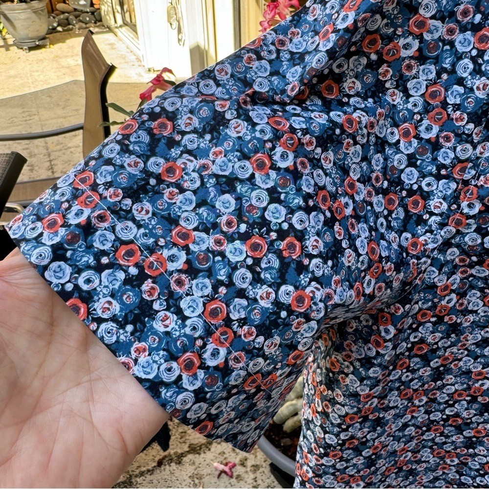 PERRY ELLIS. Multicolored, Floral printed Casual Button Down Shirt. Stretch.XXL.