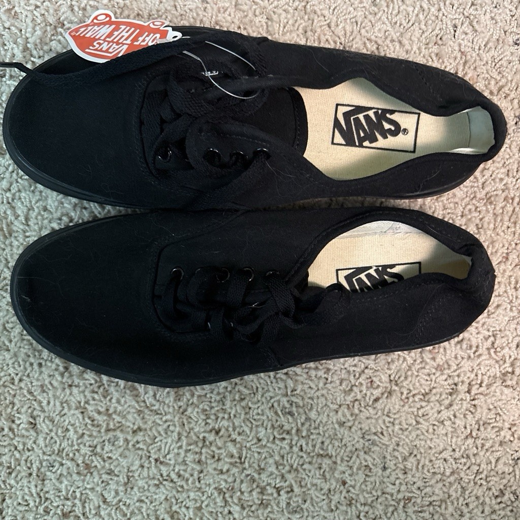 VANS Men’s or Womens Black Canvas Sneakers Lace Up Rubber Sole