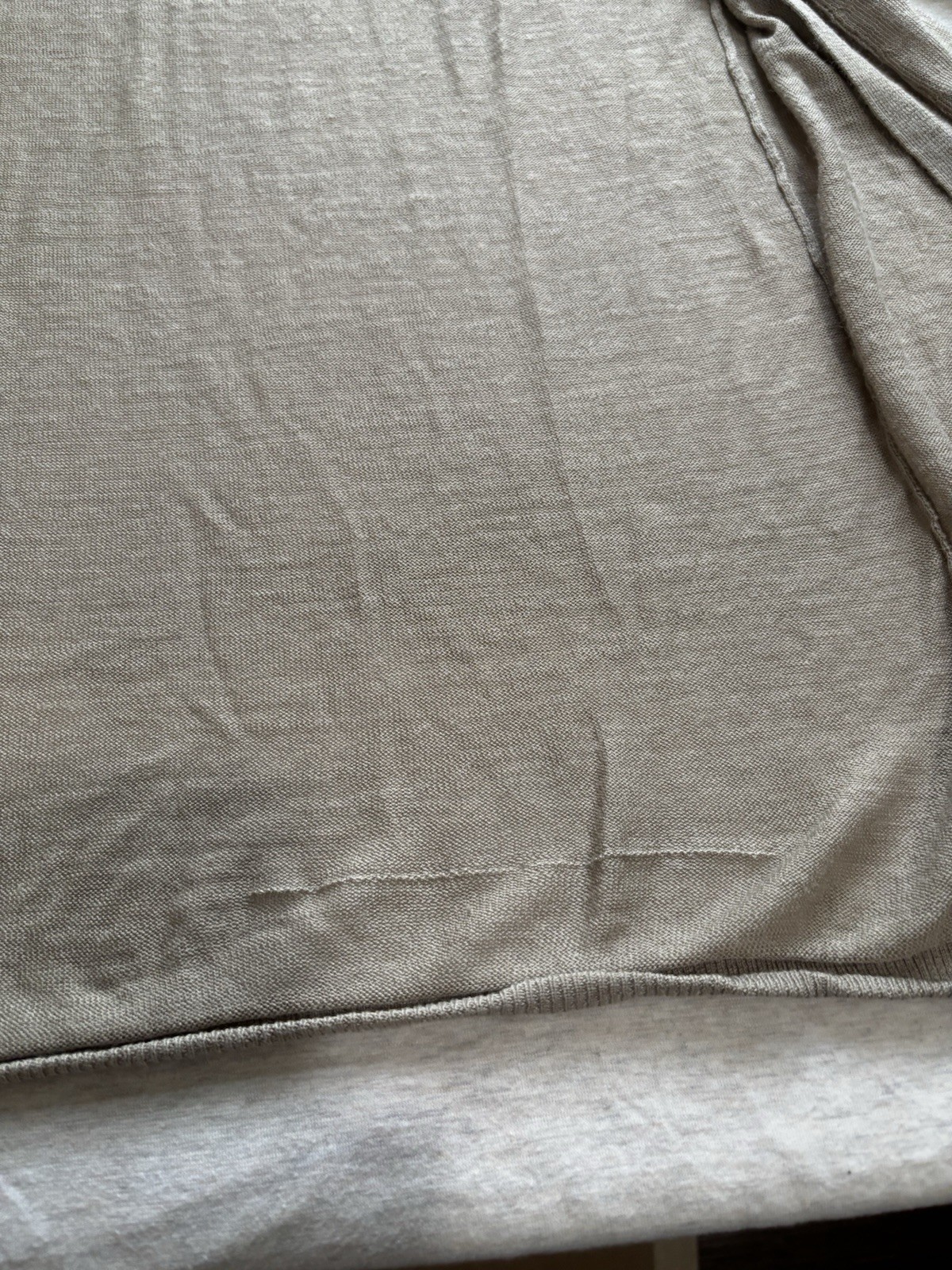 LOFT Sheer Ramie Blend Open Front Cardigan Beige Taupe Size Small