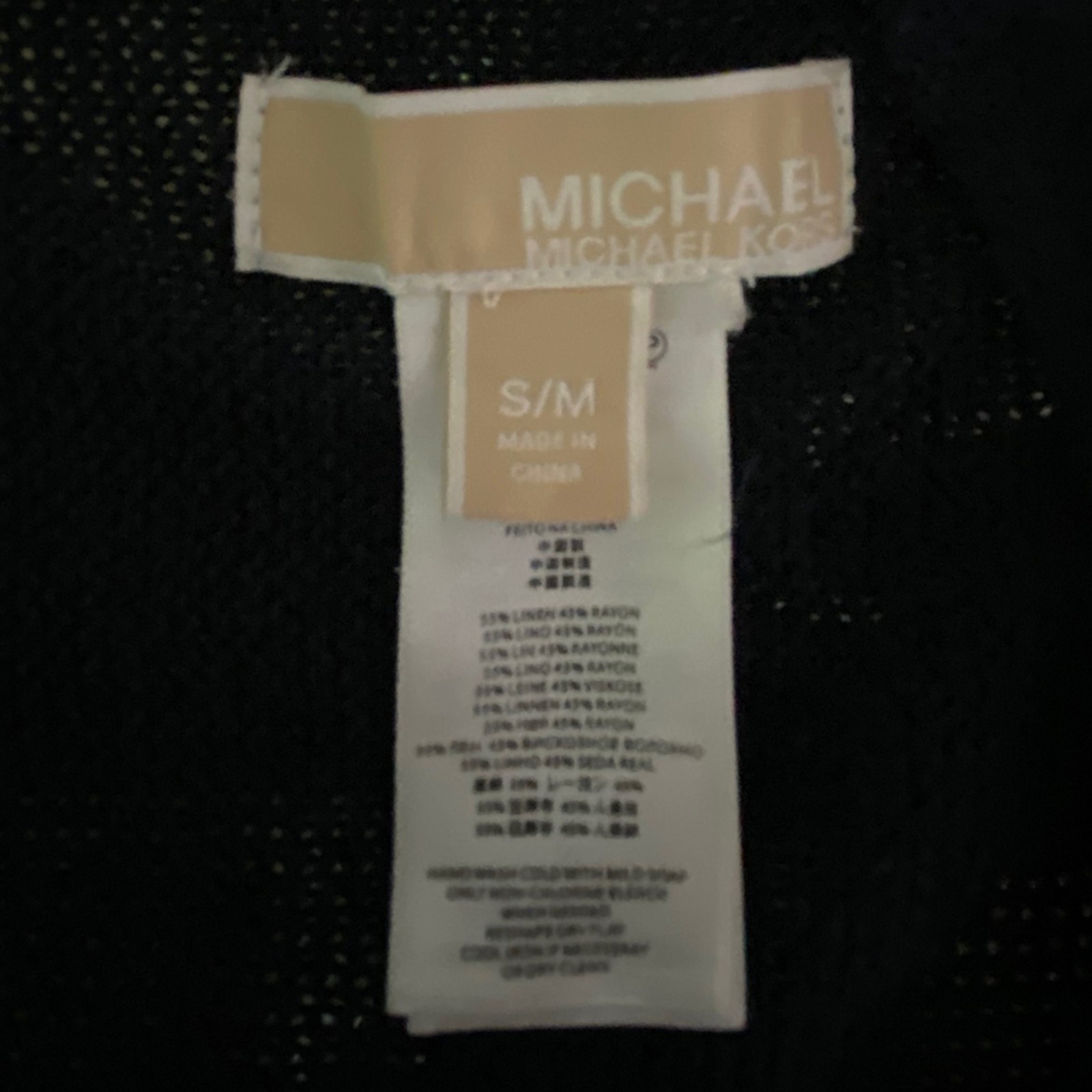 Michael Kors Women Long Sleeve Open Cardigan Sweater Navy Blue Size S/M