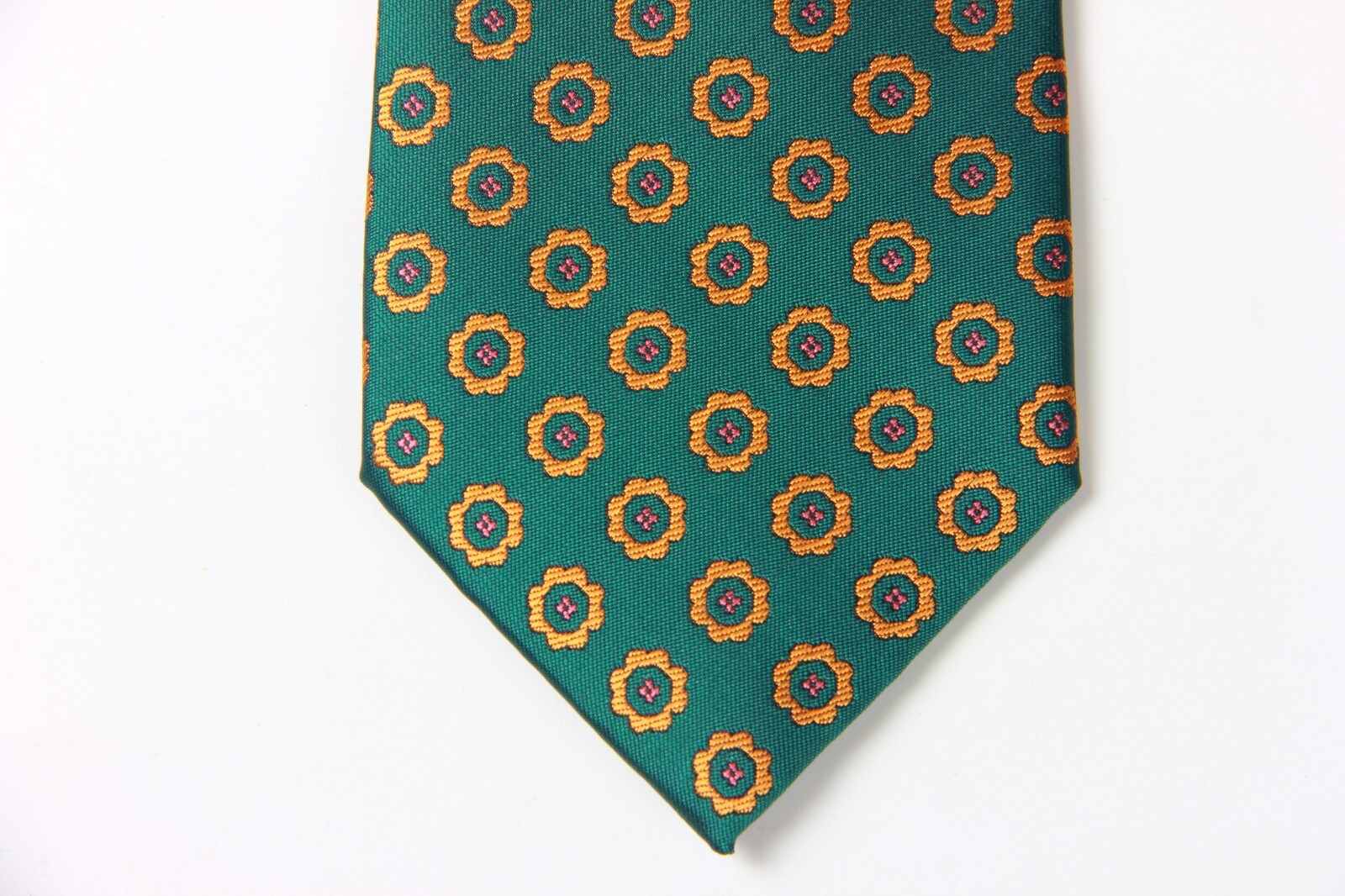 New Classic Polka Dot Green Gold JACQUARD WOVEN 100% Silk Men’s Necktie Tie