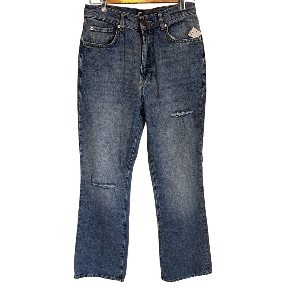 NWT BDG Urban Outfitters Stretch High-Rise Flare Distressed Blue Jean Size 29 UO