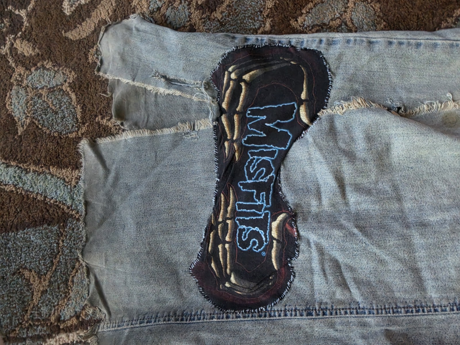 VTG DIY Wide-Leg Flare Jeans XL/XXL: STREET CRUST PUNK BIKER MOTO THRASHED Y2K