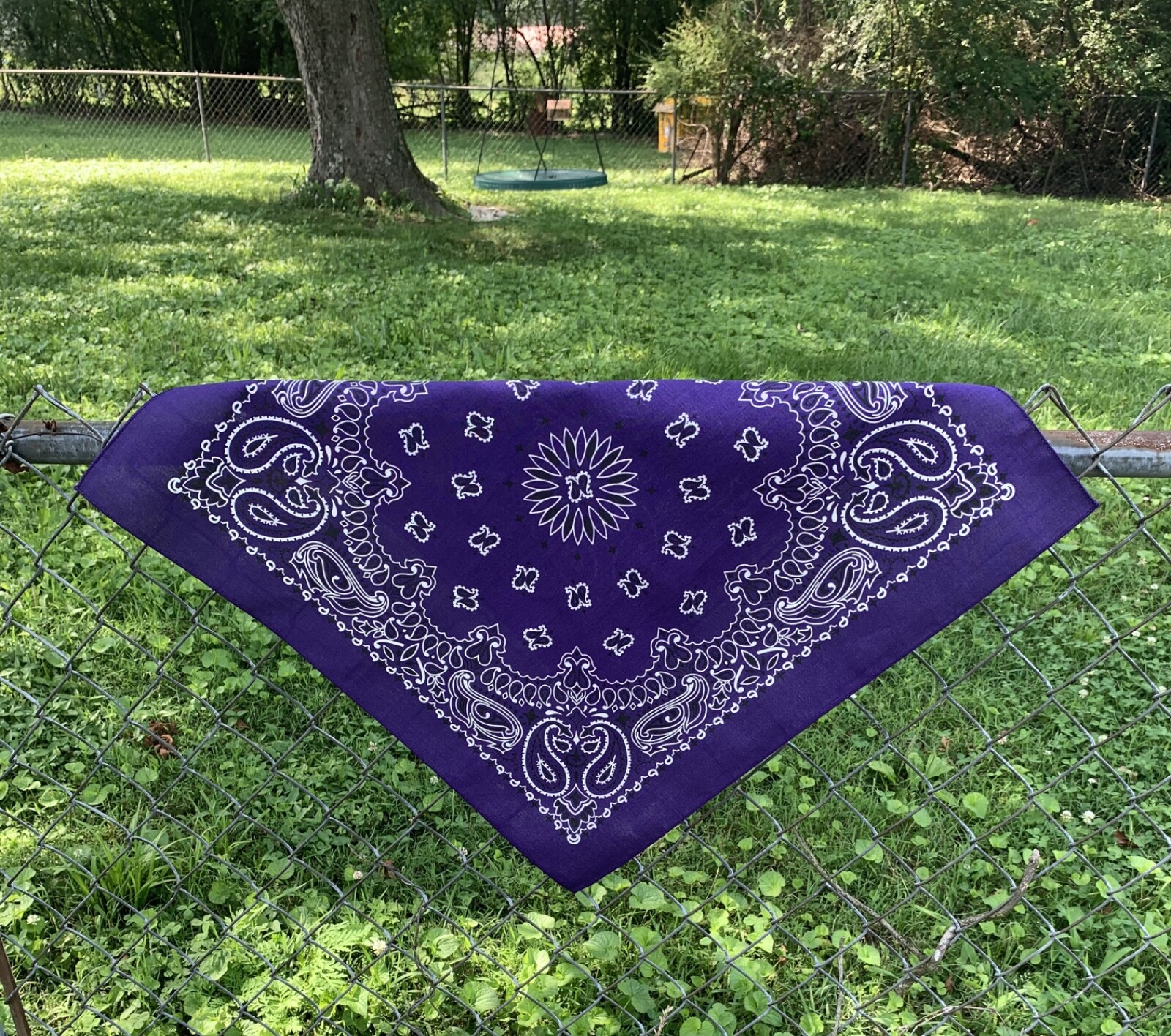 Purple Paisley 22x22in Hav-A-Hank Bandanna USA Made Bikers to Hikers Cup Holders
