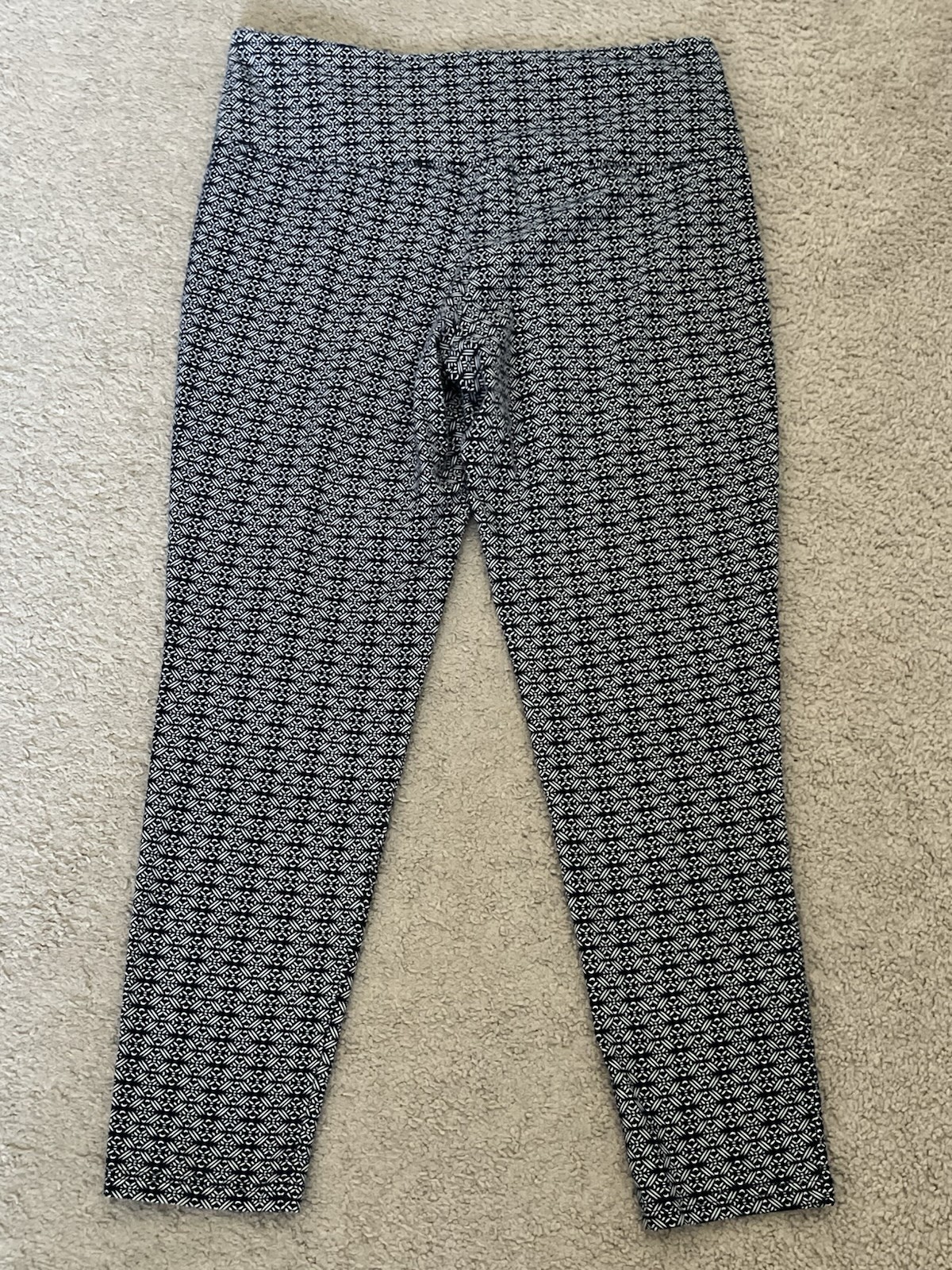 Natural Reflections Pants Womens Large Navy Blue White Stretch Pull On