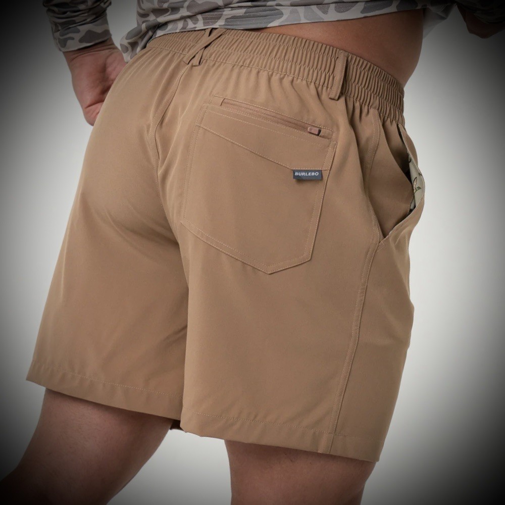 Burlebo Everyday Shorts – Desert Tan – All Over Ducks Pocket – Large