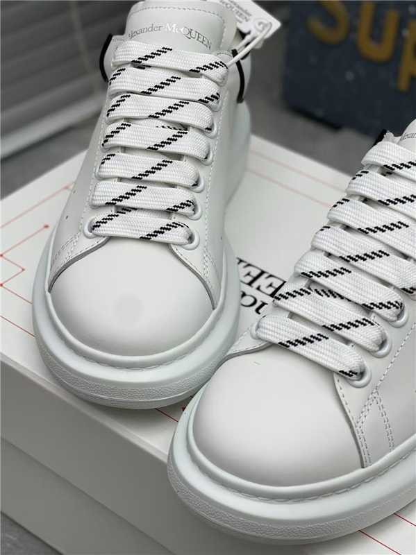 Men’s Alexander McQueen Oversized White & Black Leather Platform Sneakers
