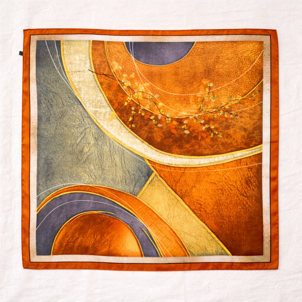 100% Silk-Feel Polyester Scarf 70x70cm Women’s Square Neck, Head, Hair Wrap