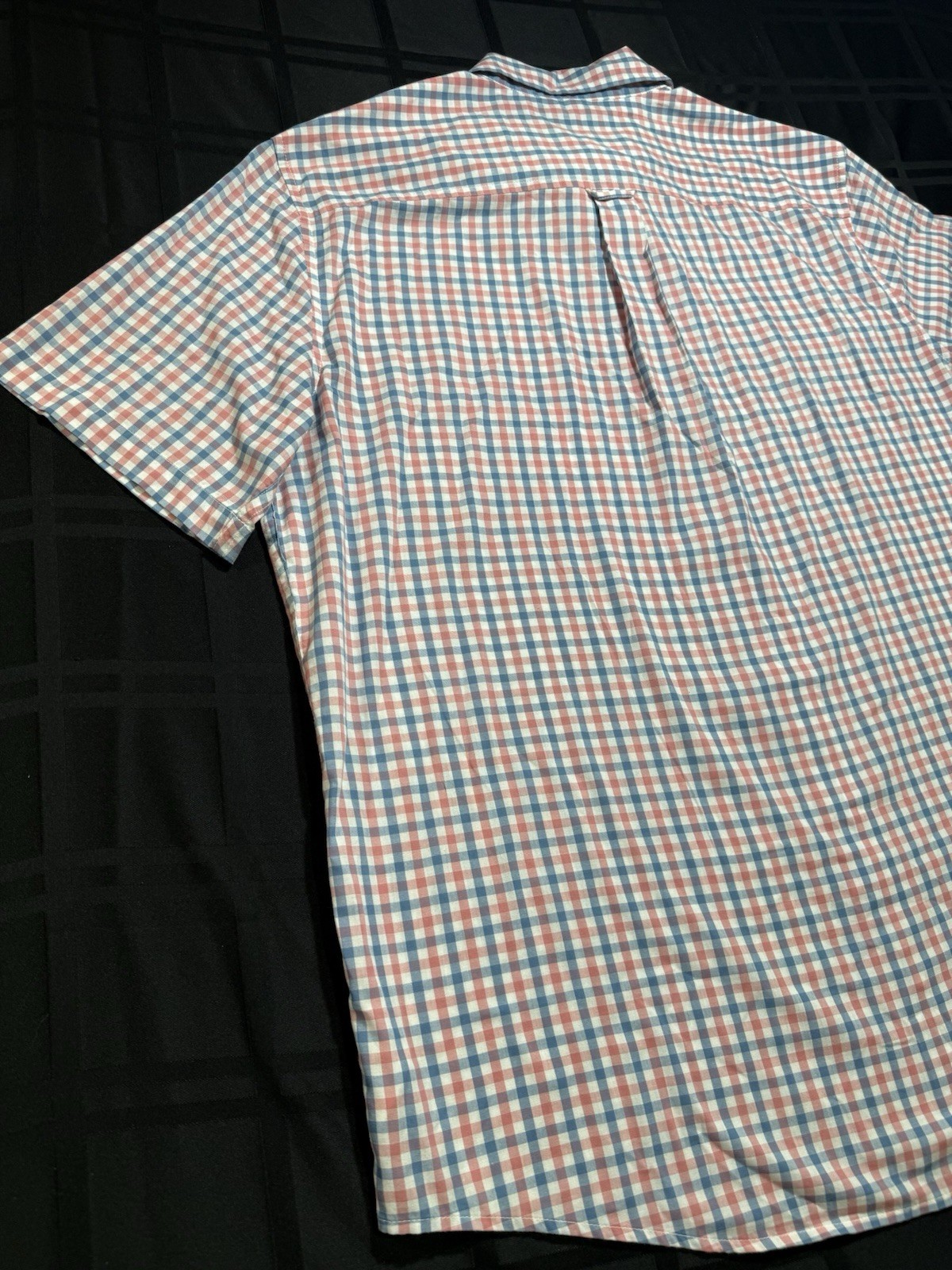Chaps Easy Care Blue/Red/White Check Short Sleeve Button-Down Shirt Men’s XL