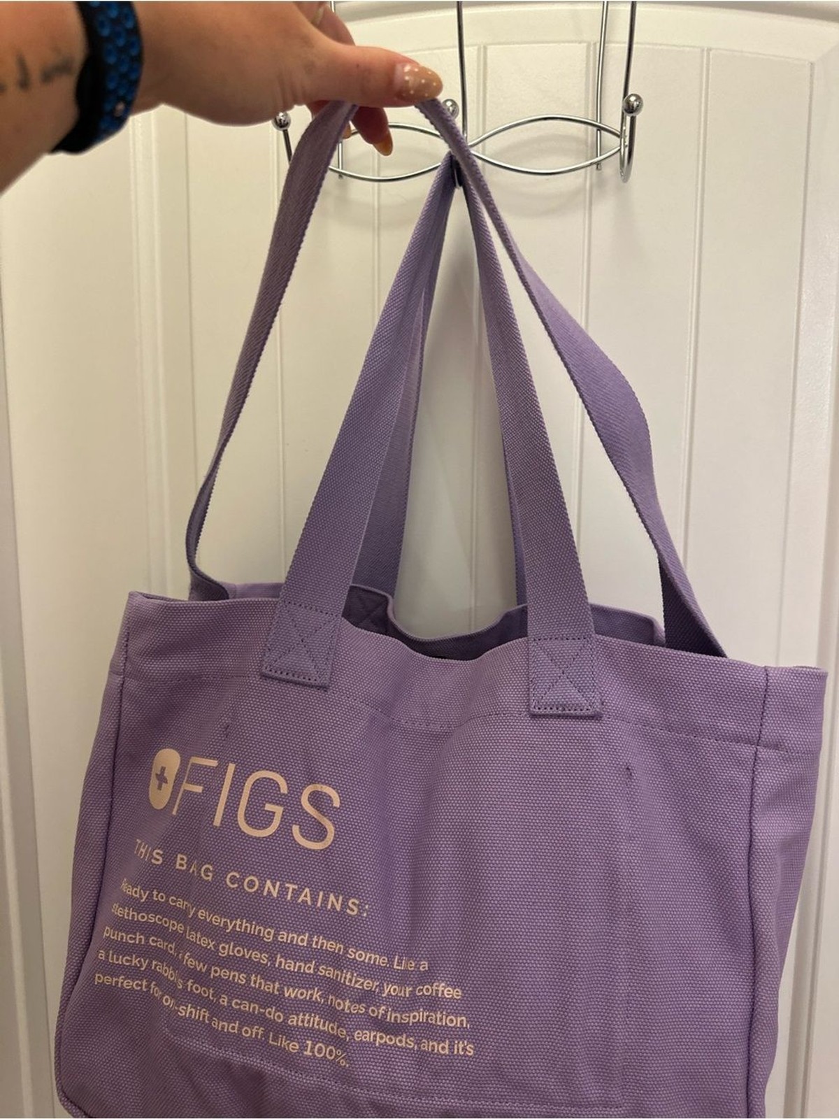FIGS U Limited Edition Lilac Canvas Tote Bag