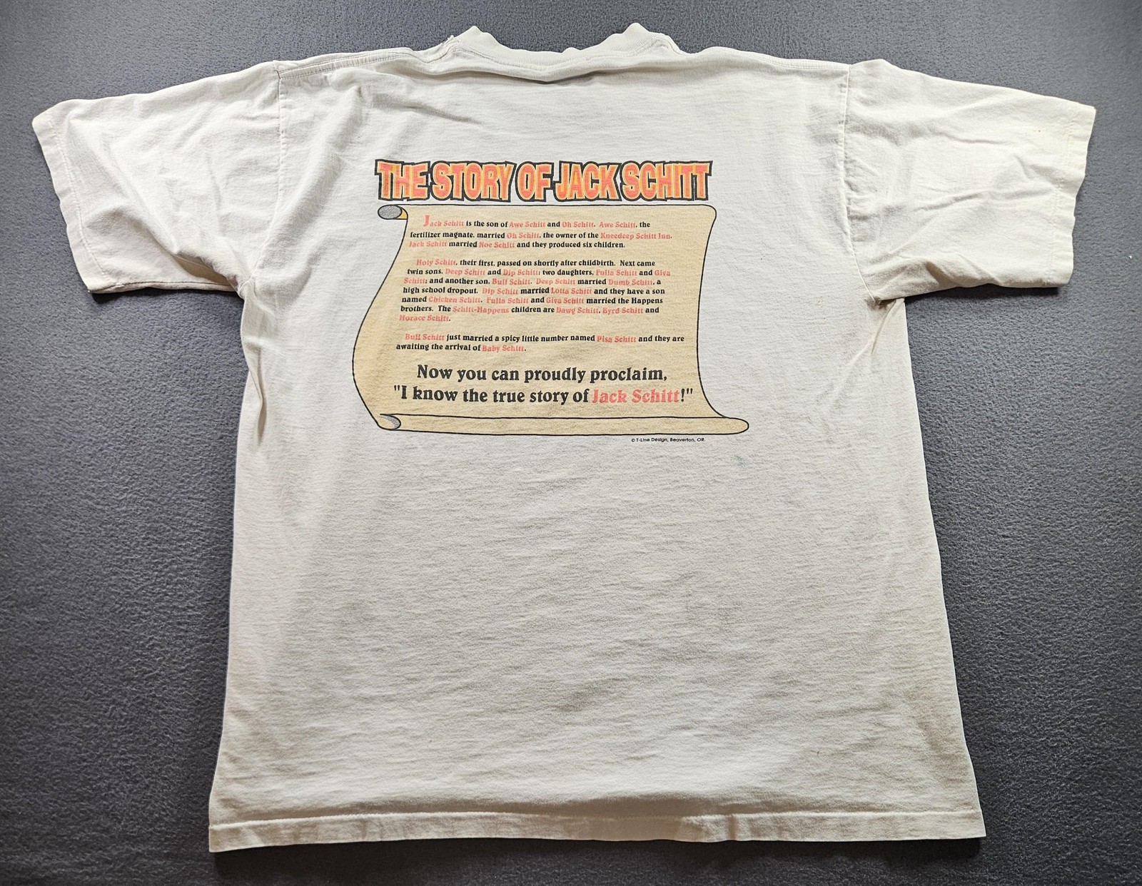 Vintage I Know Jack Schitt Shirt Mens XL White Made USA Humor Novelty Funny 90s