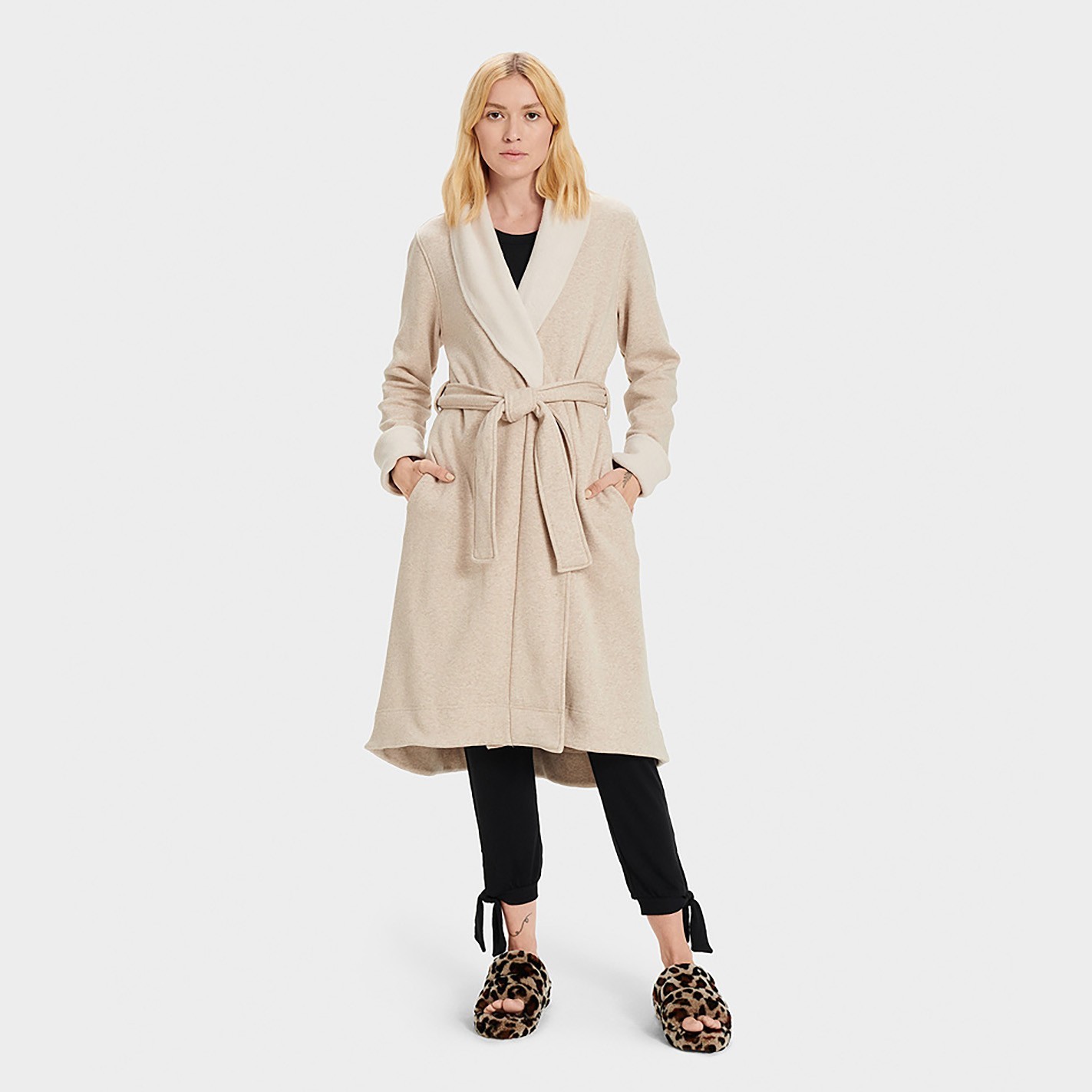 UGG Duffield II Oatmeal Heather Robe Womens Size MED *NEW*