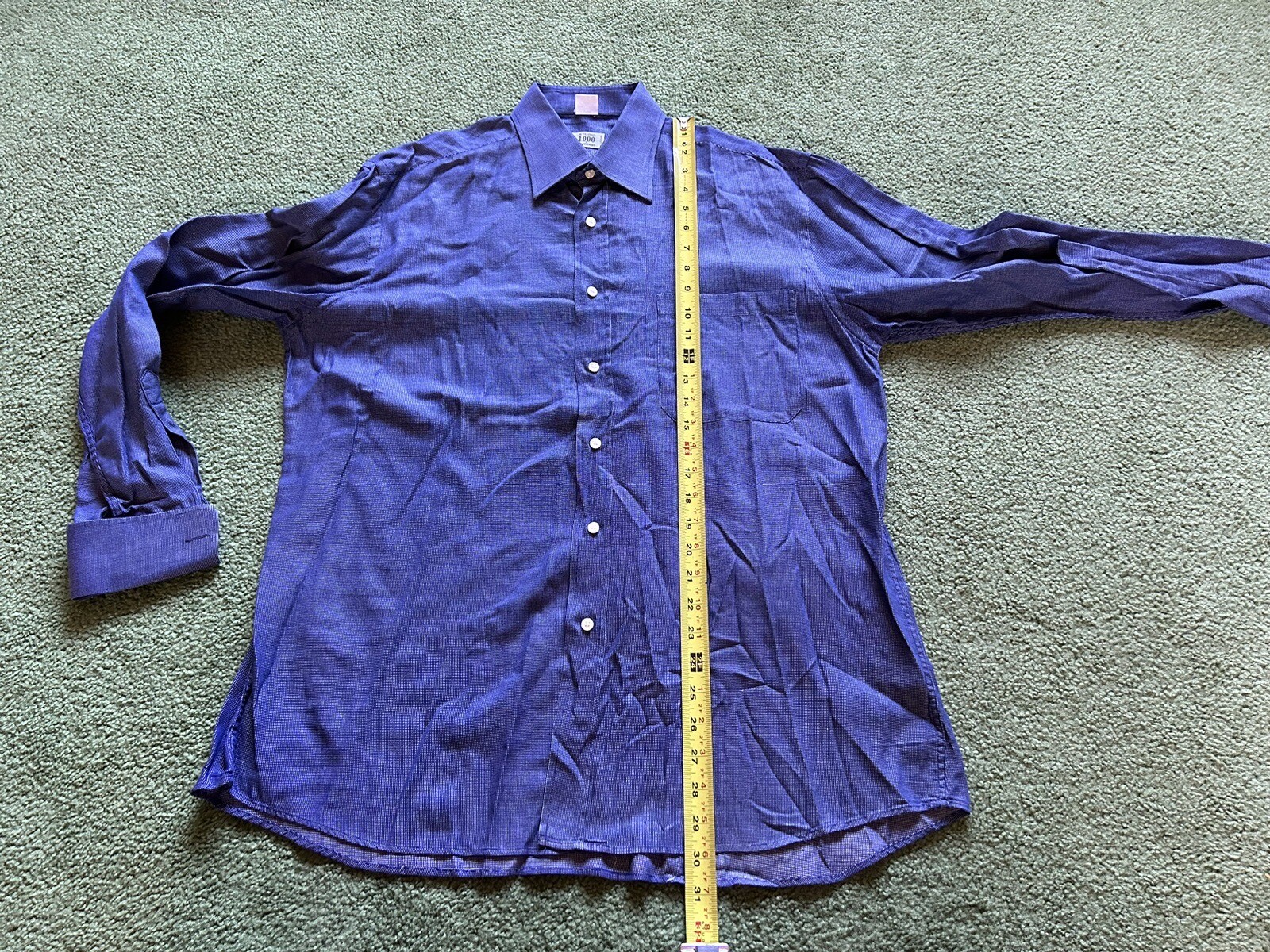 Men’s Studio 1.000 By Antonio Italy Blue Button Down Dress Shirt Size 41 / 16