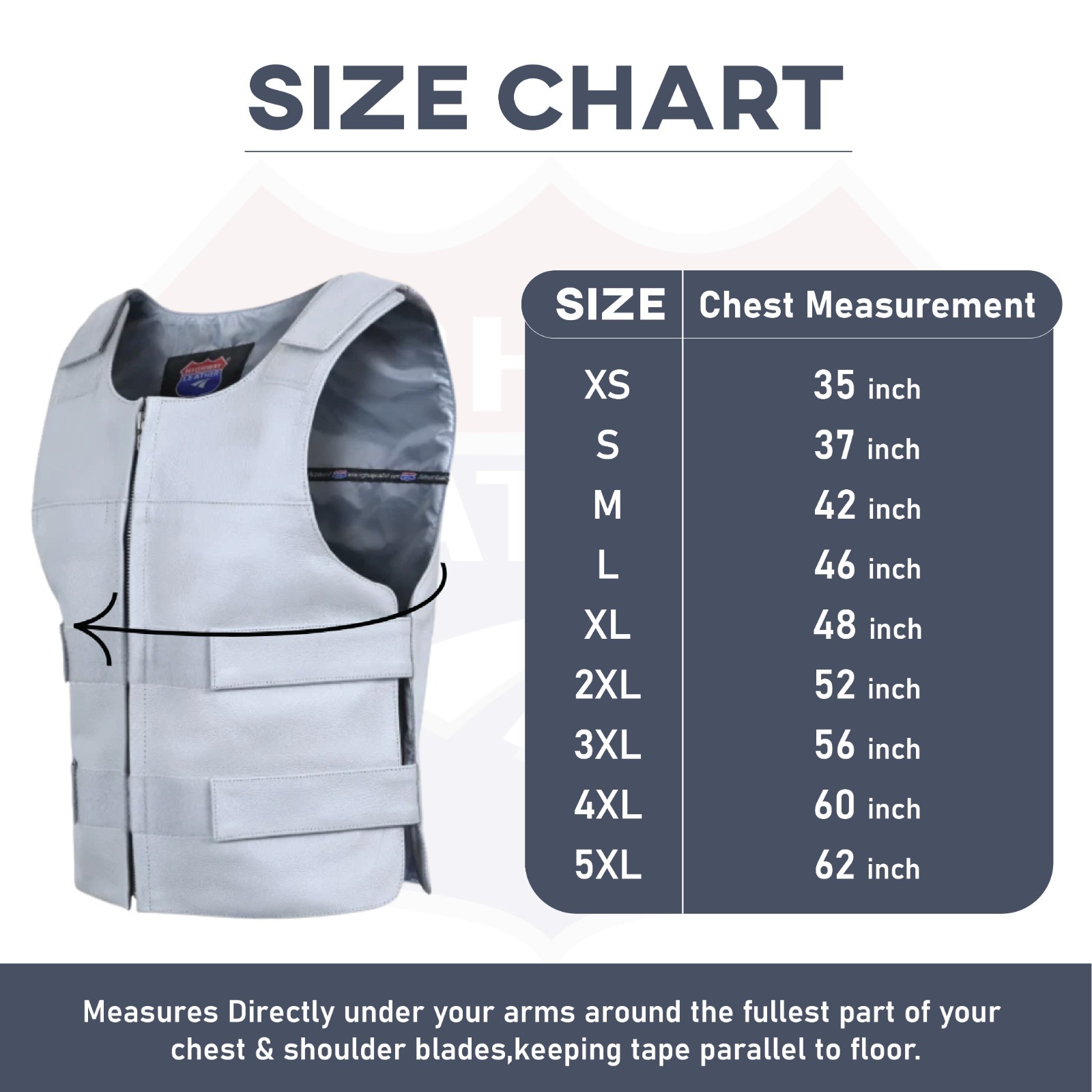 Men’s Gray Leather Motorcycle Vest – Club Style Biker Vest, Bulletproof Look