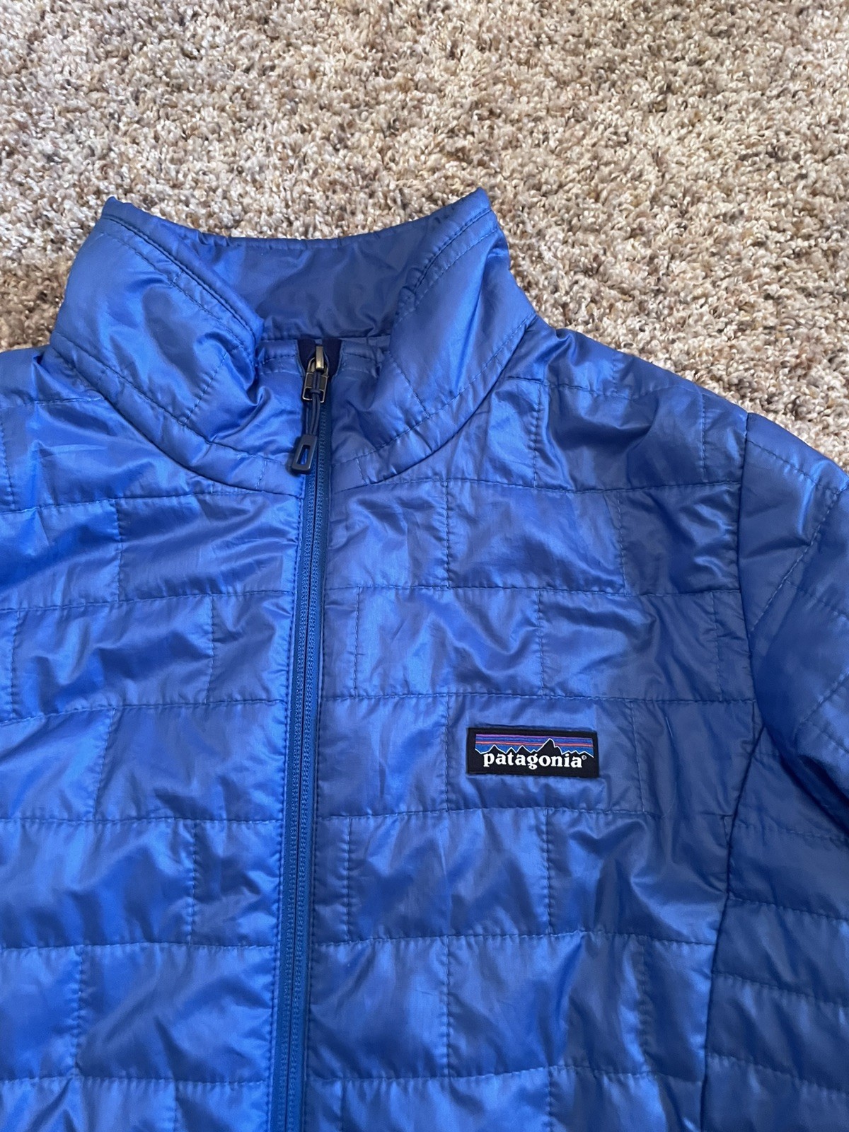 Patagonia Nano Puff Jacket Womens Medium Blue Full Zip Lightweight Prima Loft