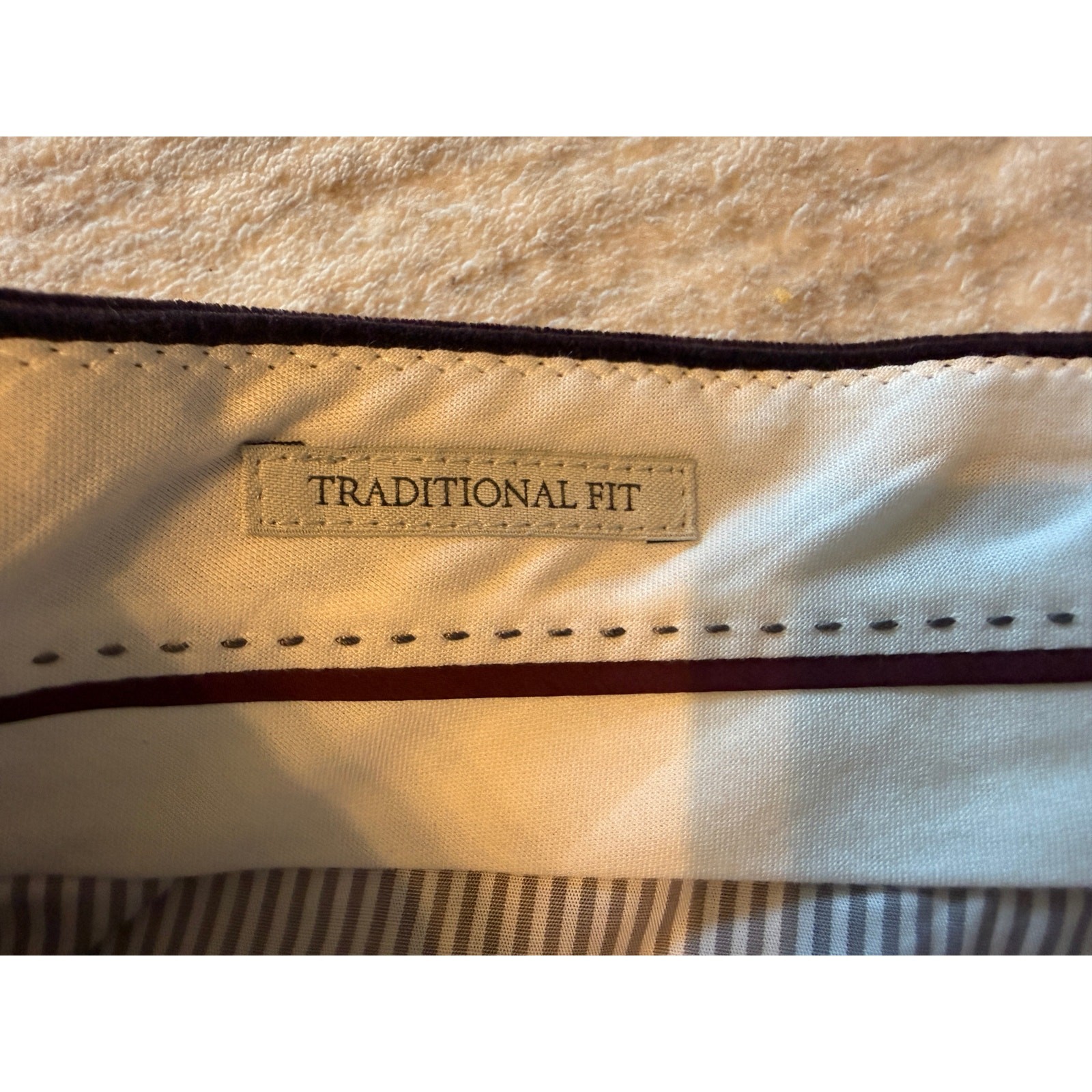 Brunello Cucinelli Dark Purple Corduroy Traditional Fit Trousers Pants Men IT 56