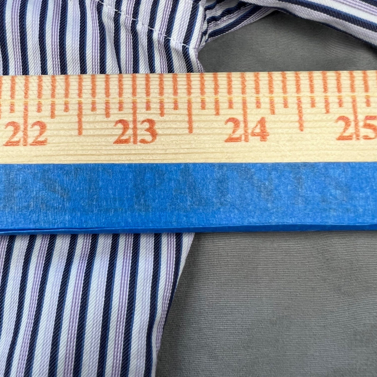 Ermenegildo Zegna Men’s Striped Dress Shirt XL Made in Turkey Missing Buttons
