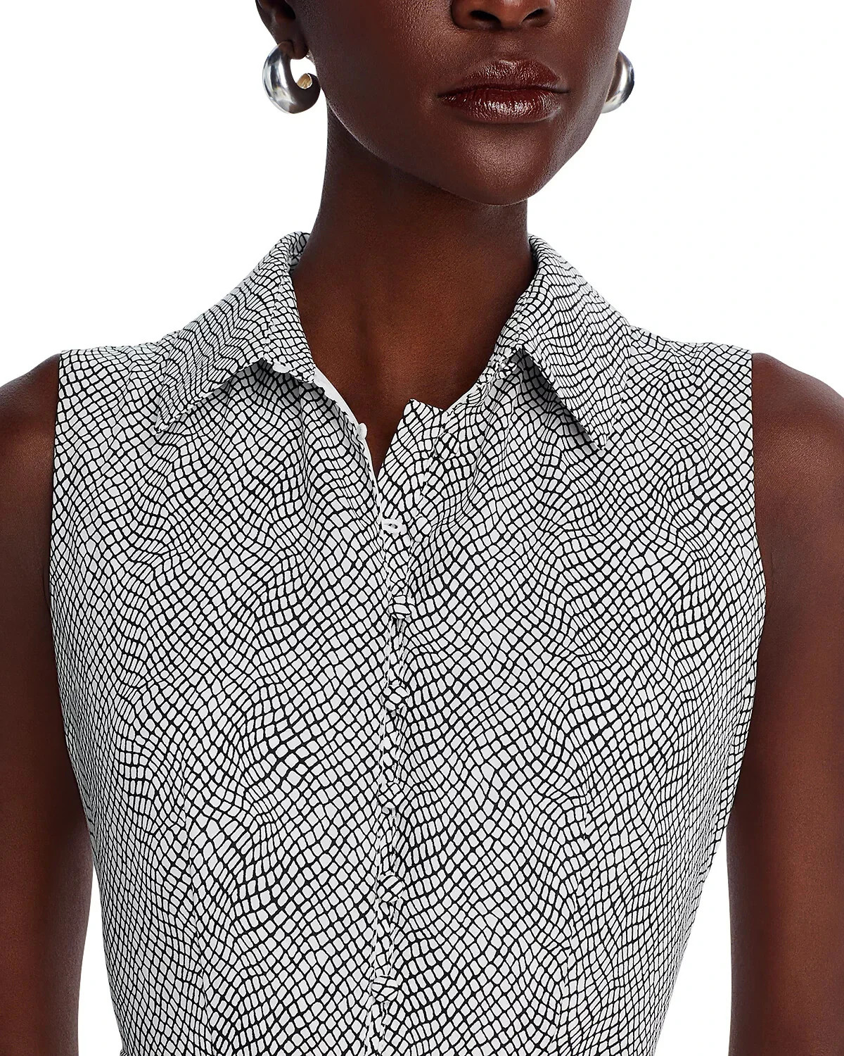 T Tahari Sleeveless Button Down Midi Dress MSRP 138