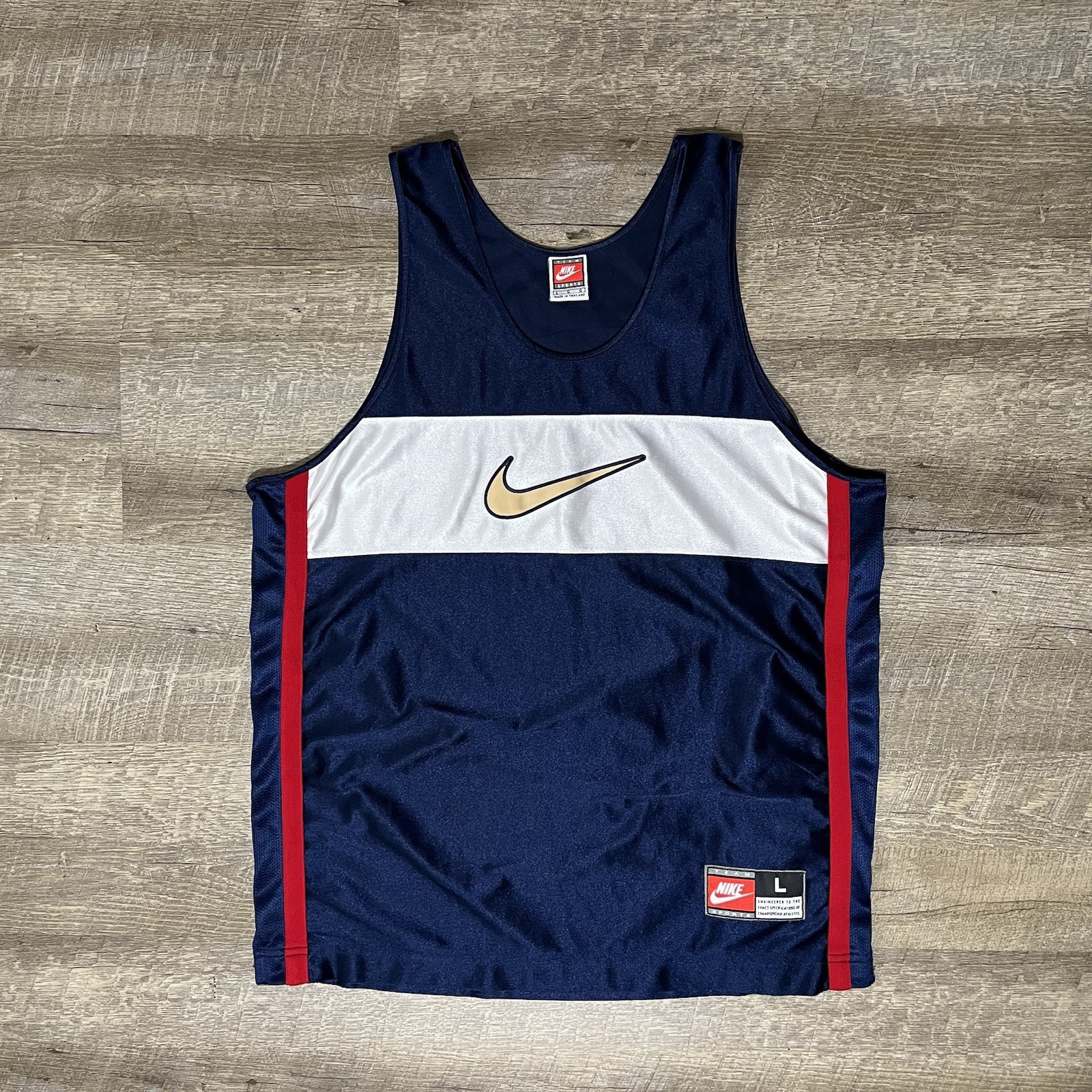 Vintage Nike Basketball Jersey Men’s L Y2K Embroidered Dazzle Silky Shiny
