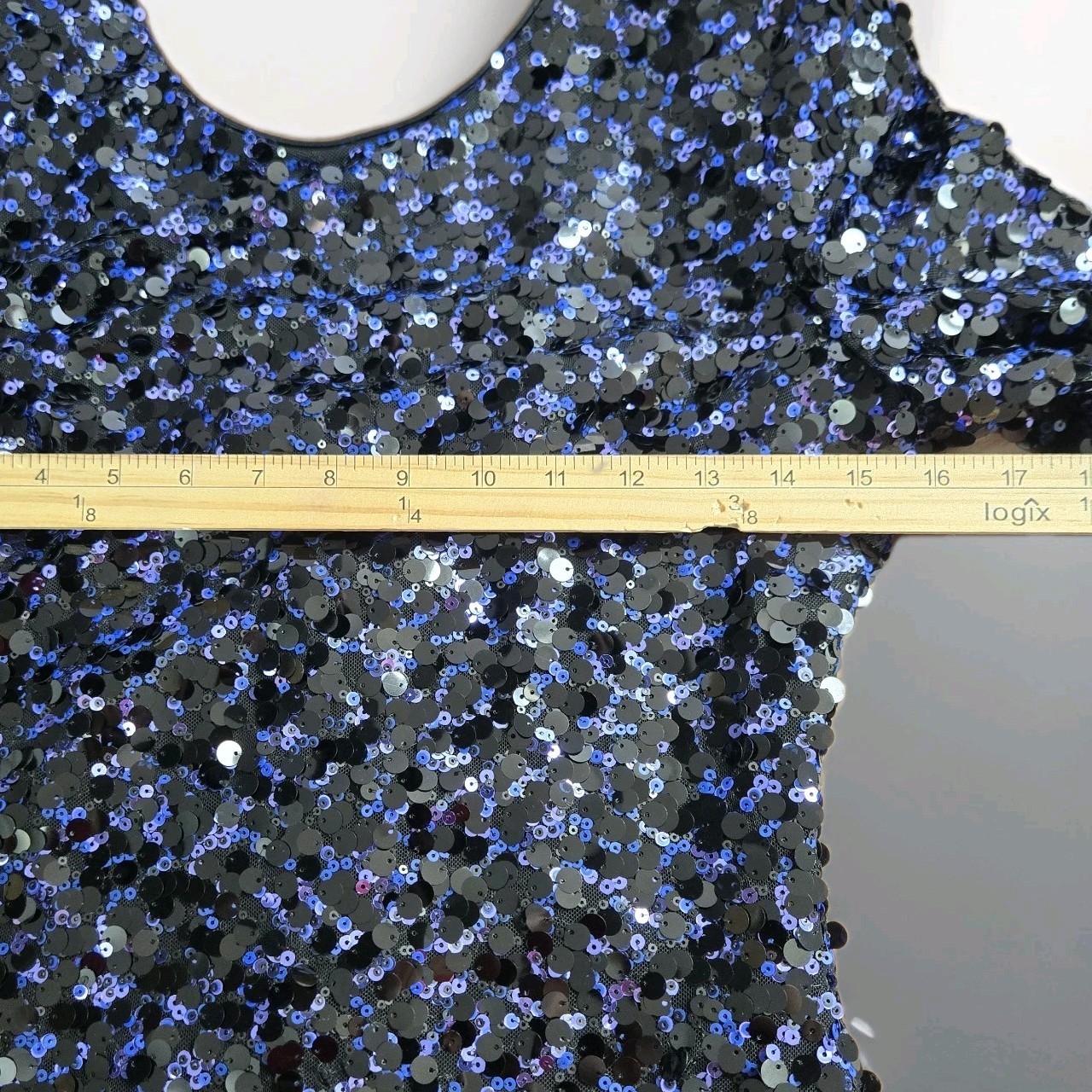 Dress The Population Nathalia Sequin Mini Dress Womens Size Medium Navy Holiday
