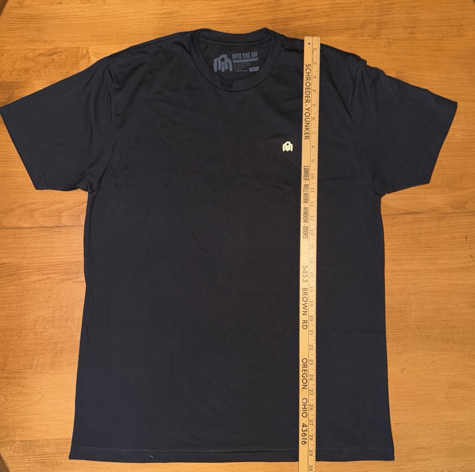 NWOT INTO THE AM Men’s Premium Soft Cotton Blend Crew Neck Tee Black Size Large