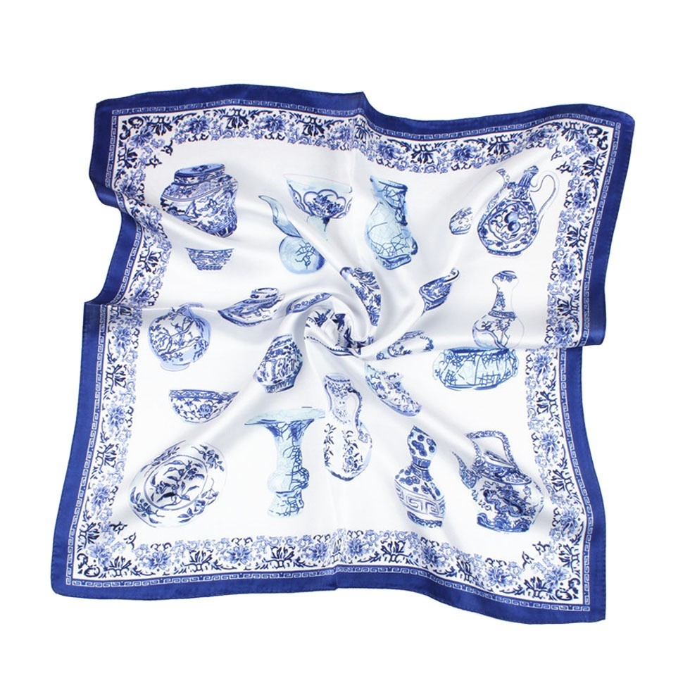 100% Pure Silk Square Scarf Women Silk Neckerchief Bandanna Hair Scarf 21″x21″