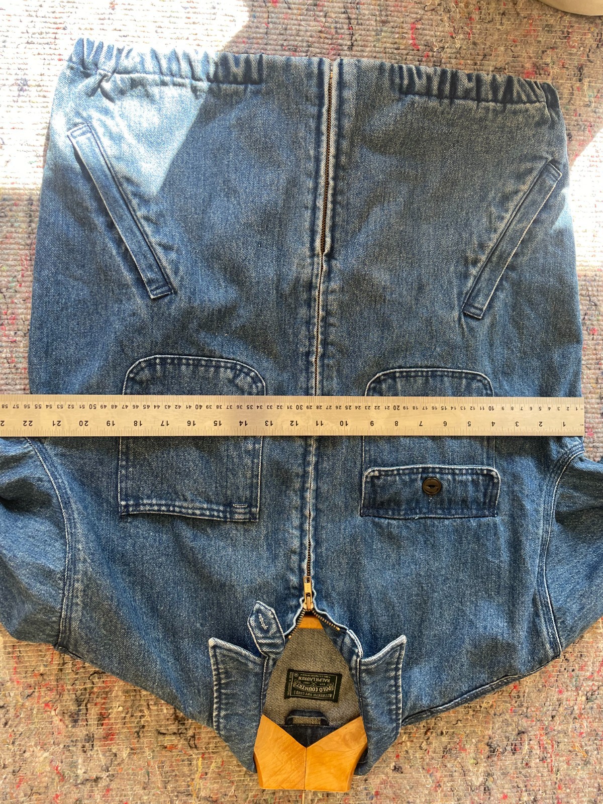 Vintage Polo Country Ralph Lauren Denim Harrington Jacket Medium Workwear USA