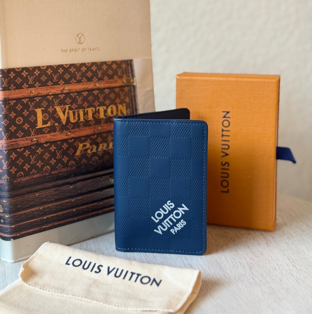 Louis Vuitton Damier Infini Pocket Organizer NM Bleu Sapphire Brand New