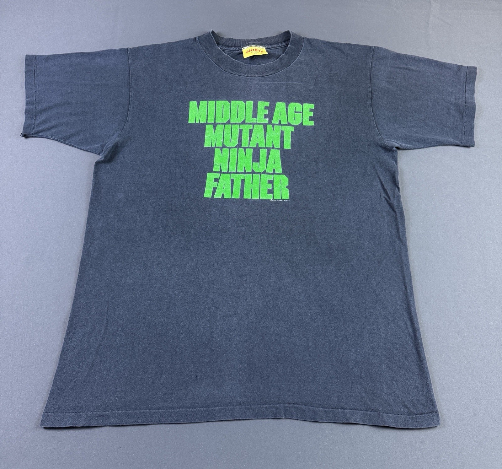 Rare Vintage 90s Middle Age Mutant Ninja Father Turtles Movie Parody Black XL T