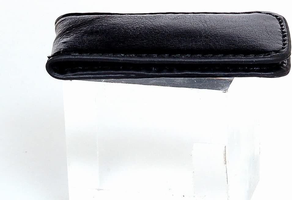 Black Leather Magnetic Money Clip