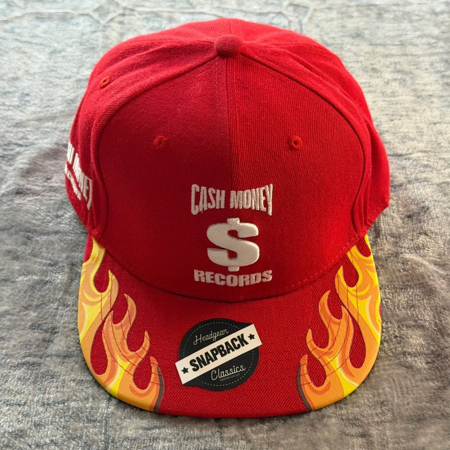Headgear Classics Cash Money Records Snapback Hat Red Flame Men’s Adjustable