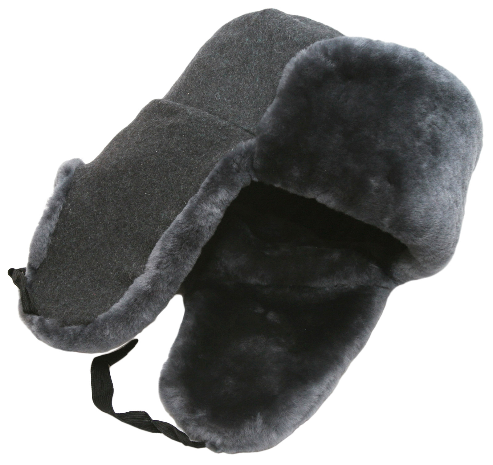 Army officer of Russian Federation mouton ushanka winter hat. Lambskin Sheepskin