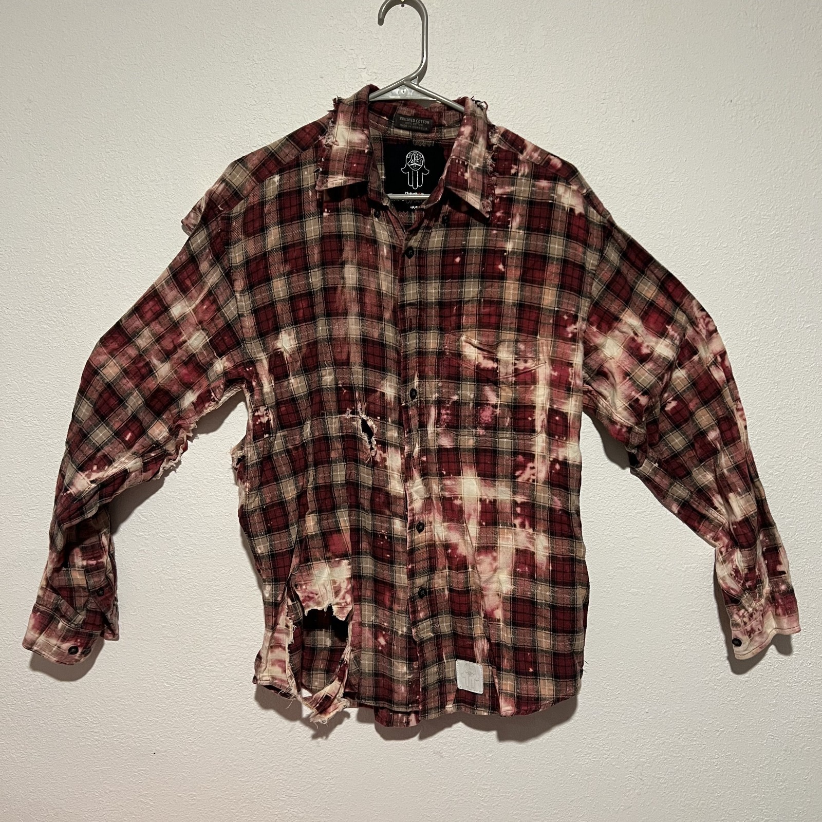Two Gypsea Souls x Jimi Hendrix Upcycled Flannel Distressed & Bleached Band A5