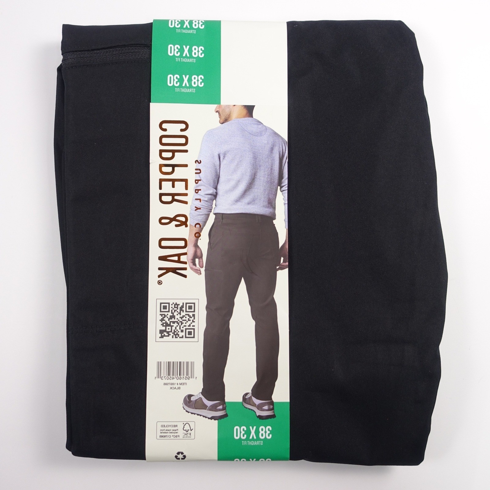 Copper and Oak Supply Co Utility Pants Men 38×30 Black Straight Fit Tech