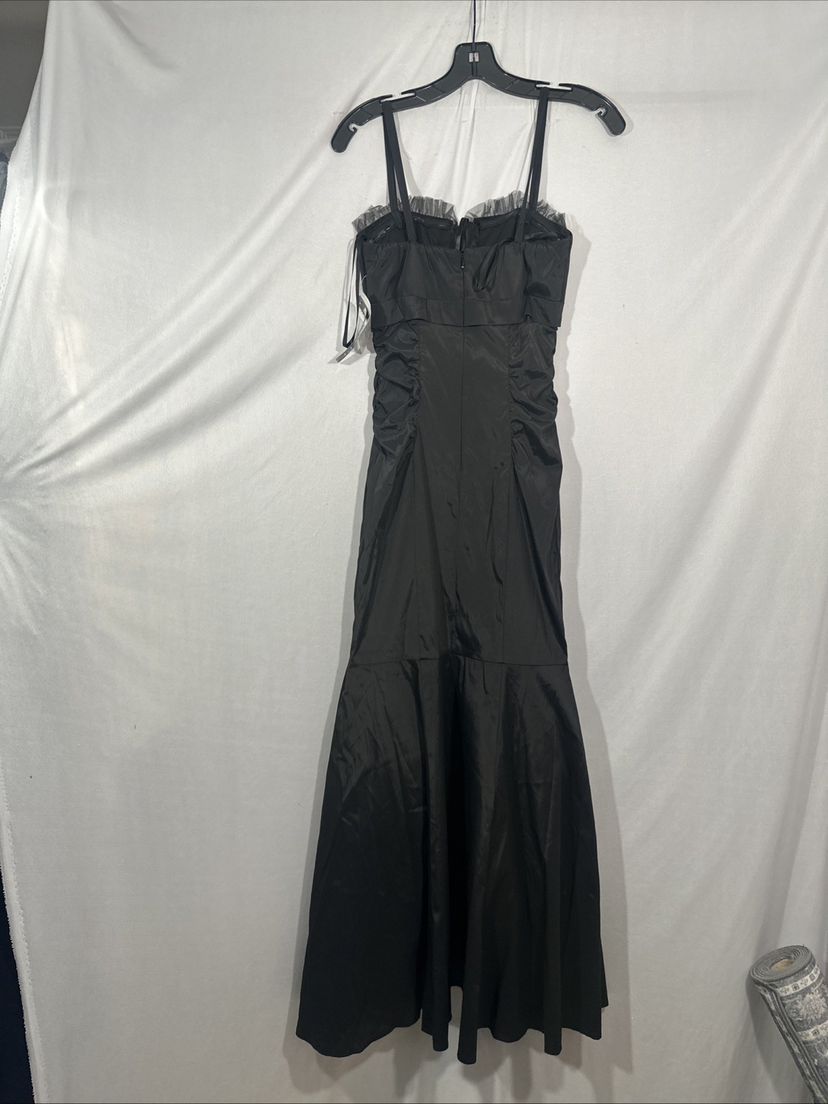 NEW XSCAPE [ 6 ] Strapless Taffeta Mermaid Gown with Bow Detail in Black #Q1201