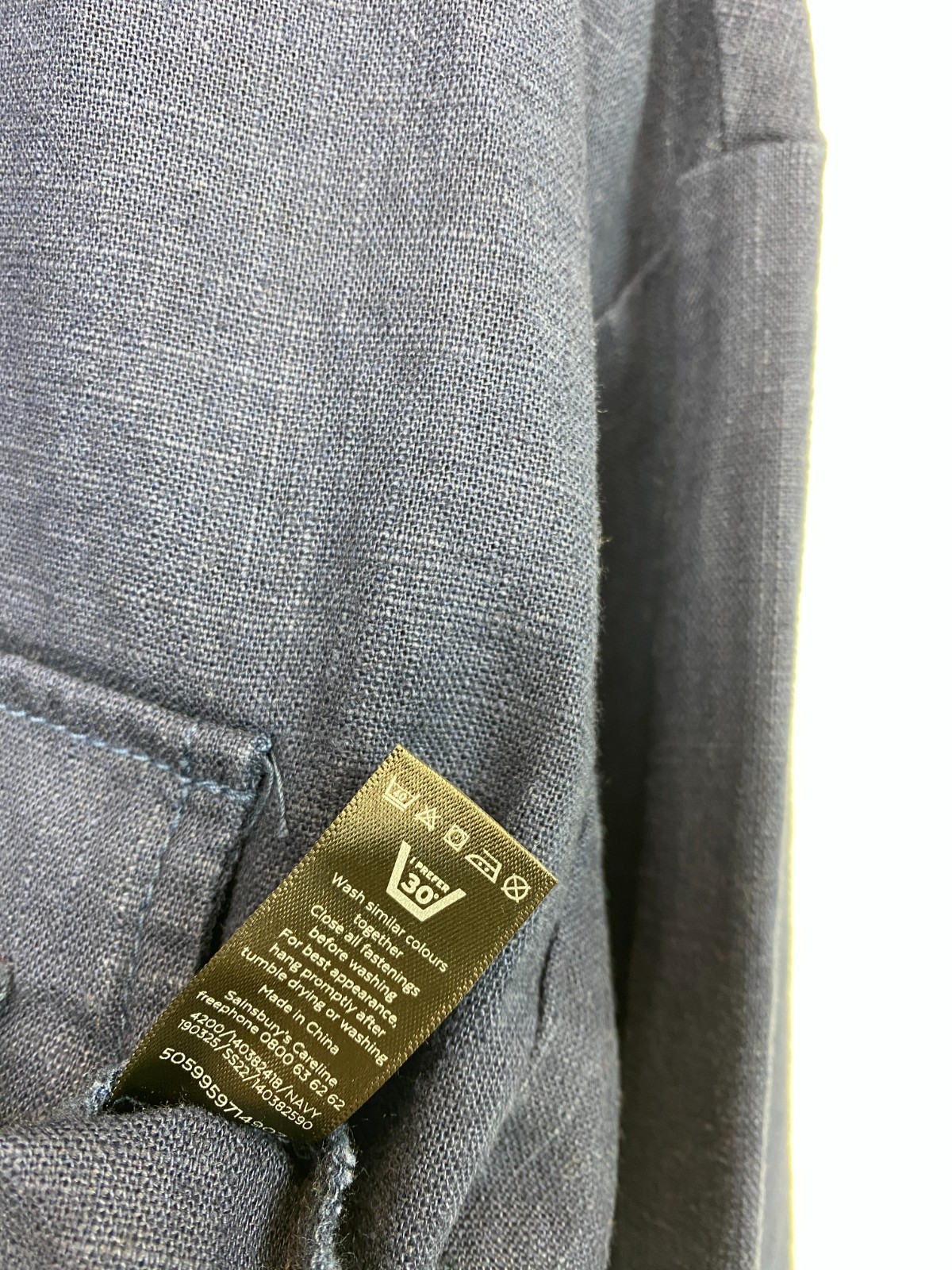 Tu Blue Plain Jacket Collarless Utility Zip Snap Button Pockets UK 8 NEW