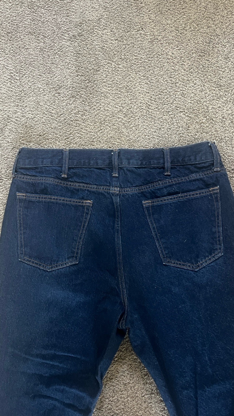 Old Navy Men’s Blue Denim Straight Fit Jeans Dark Wash 5-Pocket Zip Button